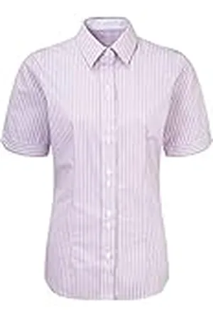 ALEXANDRA STC-NF198PW-28 kortärmad randig damskjorta, 65% polyester/35% bomull, storlek 28