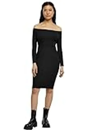 Urban classics Damklänning, off shoulder långärmad ribbklänning XS, , XS