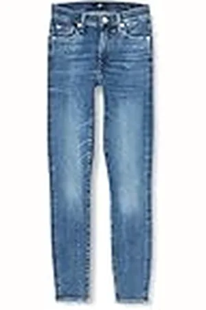 7 for all Mankind Kvinnors HW Skinny Slim Illusion Stride med Embellished Squiggle Jeans, , vanlig