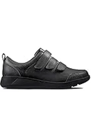 Clarks Pojkar Scape Sky Y Sneaker, Svart svart läder svart läder - 37 EU