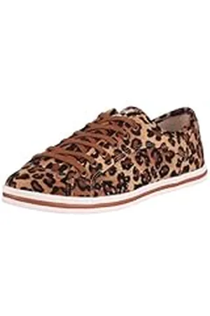 Buffalo 507-9987 LEOPARD VELVET TAN 01 110485 sneakers för kvinnor, -38 EU