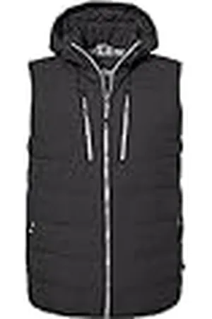 Killtec Quiltad väst för män i dunlook med dragkedja huva KOW 10 MN QLTD VST, mörkanthra, M, 39689-000, , M