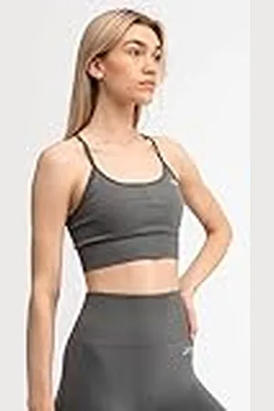 Drop Of Mindfulness Maya Sports Bra Seamless med reglerbara axelband Dam Skön Sport-Bh för Kvinnor uttagbara inlägg Sporttopp Sömlös grå Tränings-bh vadderad, XS-XL