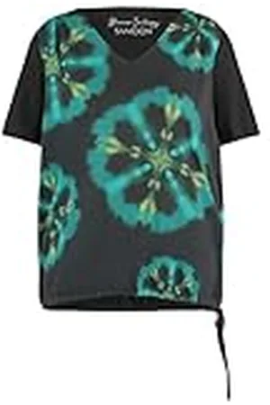 Samoon Dam-t-shirt med tryck, kortärmad enfärgad svart, 46, , 46/L