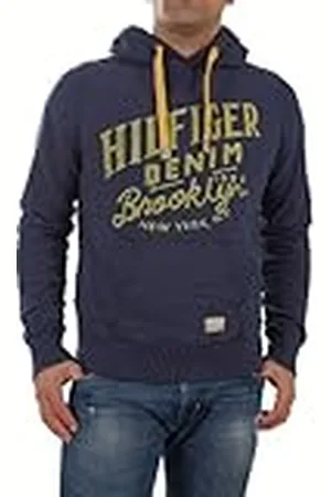 Tommy Hilfiger Herr Hogan stickad långärmad huvtröja, , S