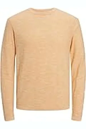 JACK & JONES Herr JORCRAYON stickad crew neck stickad tröja, Iceland Poppy/detaljer: Cloud Dancer, M, , M