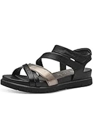 Tamaris Dam komfort 8-88711-42 098 wedge platå bekväm mångsidig vardagssko festlig eleganta platta sandaler, 37 EU bred, , 37 EU Weit