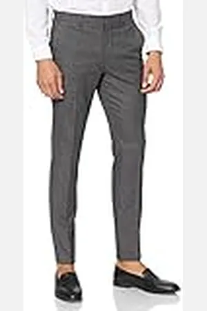 SELECTED Herr Slhslim-nicklogan Dkgrey Stru TRS B Noos kostymbyxor, , 52 SE