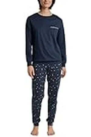 Calida Sweet Dreams Manschettpyjamas, dam, av 100% bomull, byxor med tygtäckt elastisk linning, , 48-50