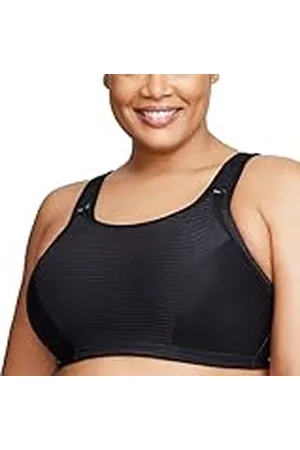 Glamorise Hel figur plus storlek anpassad kontroll sport-bh trådlös #1166 solid svart, , 75G