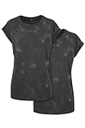 Build Your Brand Dam-t-shirt kvinnor batik dye förlängd axel tee 2-pack XS, , XS