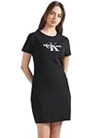 Calvin Klein Jeans dam diffuserad monolog klänning t-shirt, , S