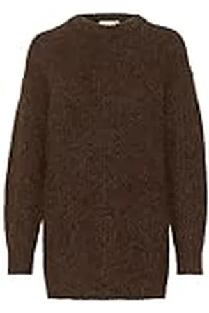 Kaffe Oversized Pullover Fit långärmad Crew Neck Fluffy Rib Knit, , S