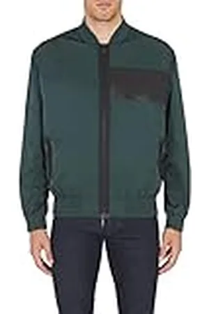 Armani Exchange Herr Framfickor bomber hals stil läderlapp Jacka M