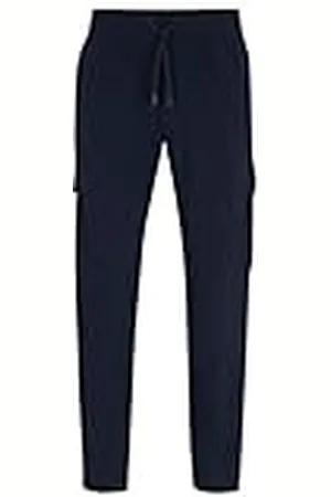 HUGO BOSS Herr T Urbanex-CargoLight lättstryks avsmalnande passform cargobyxor i stretch poplin, , 60