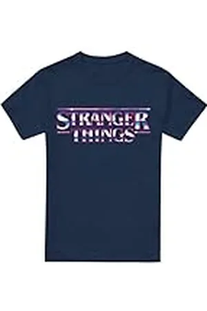Stranger Things – krom metalllogotyp unisex t-shirt, marinblå, XXXX-Large, , 4XL