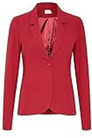 Kaffe Blazer Single Breasted Notch Lapel Slim Fit Hip Length, , 36