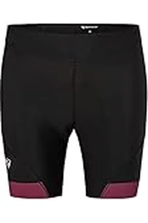 Ziener Narci X-wool cykelstrumpor/mountainbike-andnings-snabbtorkande vadderade kvinnor, Svart/Röd Sangria, 36