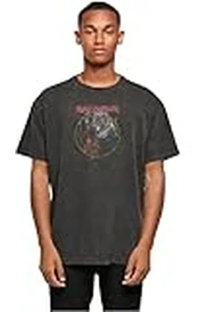 Merchcode Gs1 data protected company 406805900002 män Mp5000825-iron Maiden Colours Circle Acid tvättad tung T-shirt i stor storlek, , S EU, , S