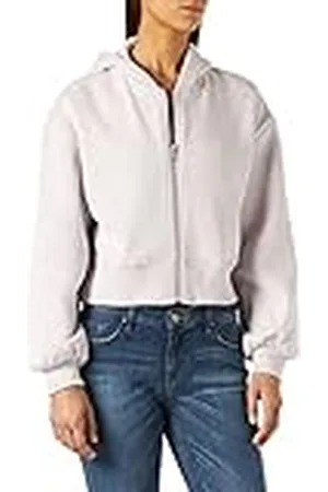 Urban classics Dam kort överdimensionerad dragkedja jacka sweatshirt, , XL