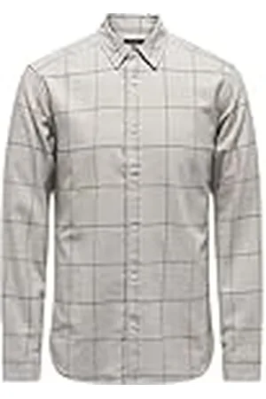 Only & Sons Herrar Onslars Ls Regular Brush Check Arbets-T-shirt, , L