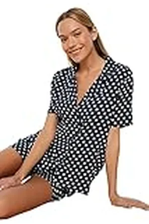 Trendyol Pyjamasset – vit – prickig, , 42