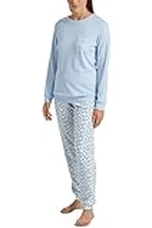 Calida Sweet Dreams Manschettpyjamas, dam, av 100% bomull, byxor med tygtäckt elastisk linning, , 48-50