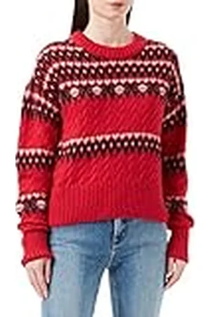 Scotch&Soda Maison Dam Fair Isle stickad kabel tröja, halsduk 1555, XS