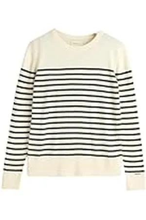 GANT FINE stickad randig C-hals, , XL
