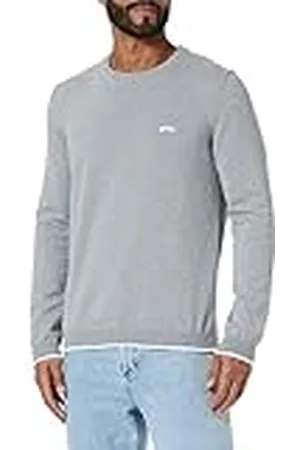 HUGO BOSS Herr rallo stickad kläder, lätt/pastell grå 59, XS