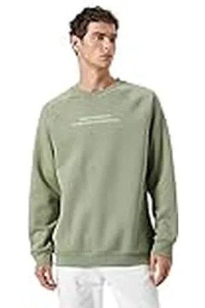 Koton Män raglan ärm crew neck slogan tryckt tröja, , L