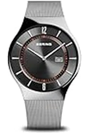 Bering Män analog digital kvarts klocka med rostfritt stål armband 51640-077-A, GRÅ, Armband