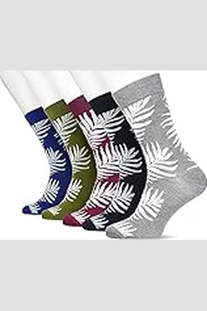 JACK & JONES JACALM LEAVES Strumpor 5-pack, , One Size