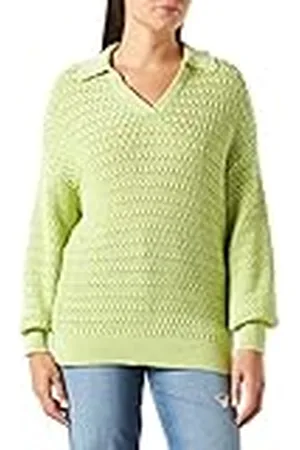 NA-KD Dam V-ringad överdimensionerad stickad tröja pullover, , XL