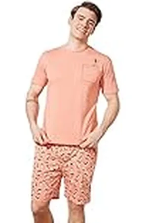 Trendyol Mäns tryckt stickad pyjamas-set, pyjamas-set, , liten