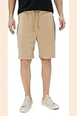 Koton Bermuda slogan tryckt dragsko dragkedja ficka detaljerad smal passform shorts, , XL