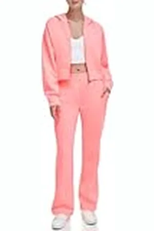 DKNY Metallic Bubble Logo Wide Benspår byxa med fickor, , X-small, , XS