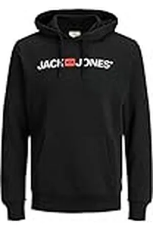 JACK & JONES Herr CORP LOGO SWEAT Hoodie, Svart, XL