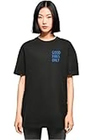 Merchcode Dam-t-shirt damer Good Vibes Only överdimensionerad pojkvän te, överdimensionerad passform, bomull 100 percent, S, , S