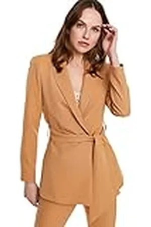Trendyol Dam slag krage vanlig blazer rock, kamel, 38, , 64 SE