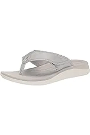 Clarks Kvinnors Glide Post Flip-Flop, Metallic Syntetic, 6 UK, , 39.5 EU