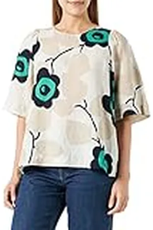 Seidensticker Dam regular fit kortärmad blus, creme, 42, , 42 SE