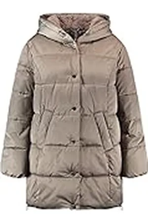 Samoon Quiltad jacka för kvinnor med gosig huva, långärmad, muddar, quiltad jacka, vinterjacka/kappa, övergångsjacka/kappa, jacka, utomhusjacka, enfärgad, stora storlekar, , 46 SE