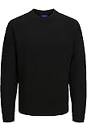 JACK & JONES Stickad tröja för män med rund hals enfärgad stickad tröja med rund hals, , XS