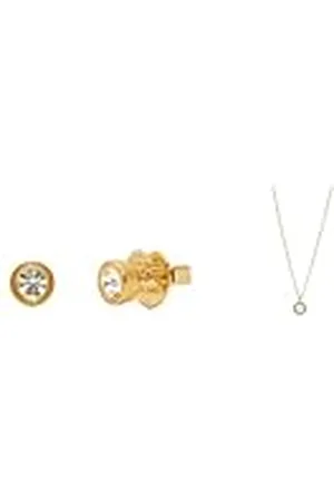 Kate Spade Set i stennubbar och minihänge, klar/guld