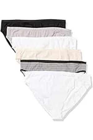 Amazon Damunderkläder i bomull med högt ben (finns i plusstorlek), 6-pack, grundfärger, 1 x