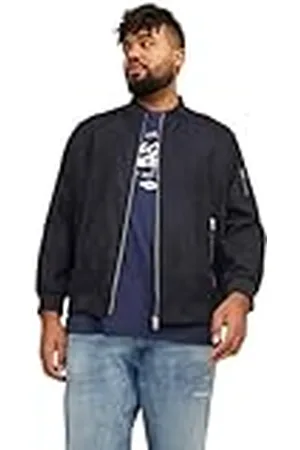 JACK & JONES Bestseller A/S JJEROCKY Faux Bomber PLS-jacka, Jet Black/detalj: Faux Mocka, 4XL, , 4XL