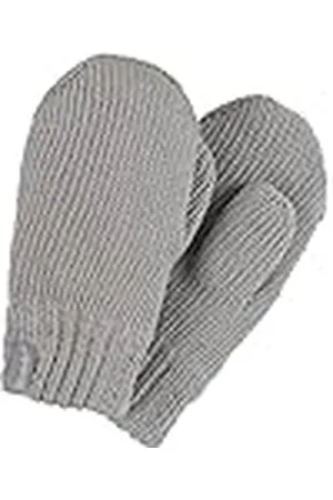 Sterntaler Baby unisex barn vantar stickad handske melerad – baby vantar vinter, baby handskar – fodrade med fleece – ljusgrå, 2, , 2