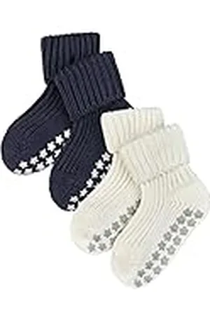 Falke Unisex baby catspads 2-pack innestrumpor andningsbar bomull halkfria noppor på sulan bekväm hudvänlig platt söm mot tryckpunkter enfärgad multipack 2 par, , 62