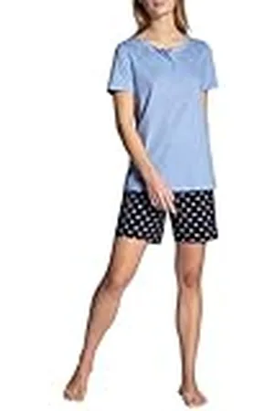 Calida Night Lovers kort dampyjamas, tillverkad av 100% supima-bomull, med tygtäckt elastiskt midjeband, , 32-34